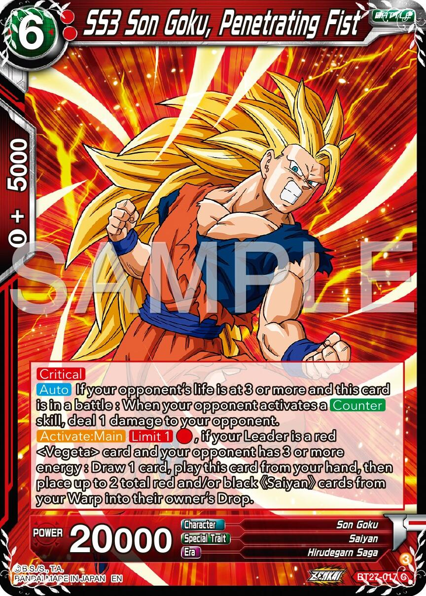 SS3 Son Goku, Penetrating Fist (BT27-017) [History of Z] | Cracking-Singles