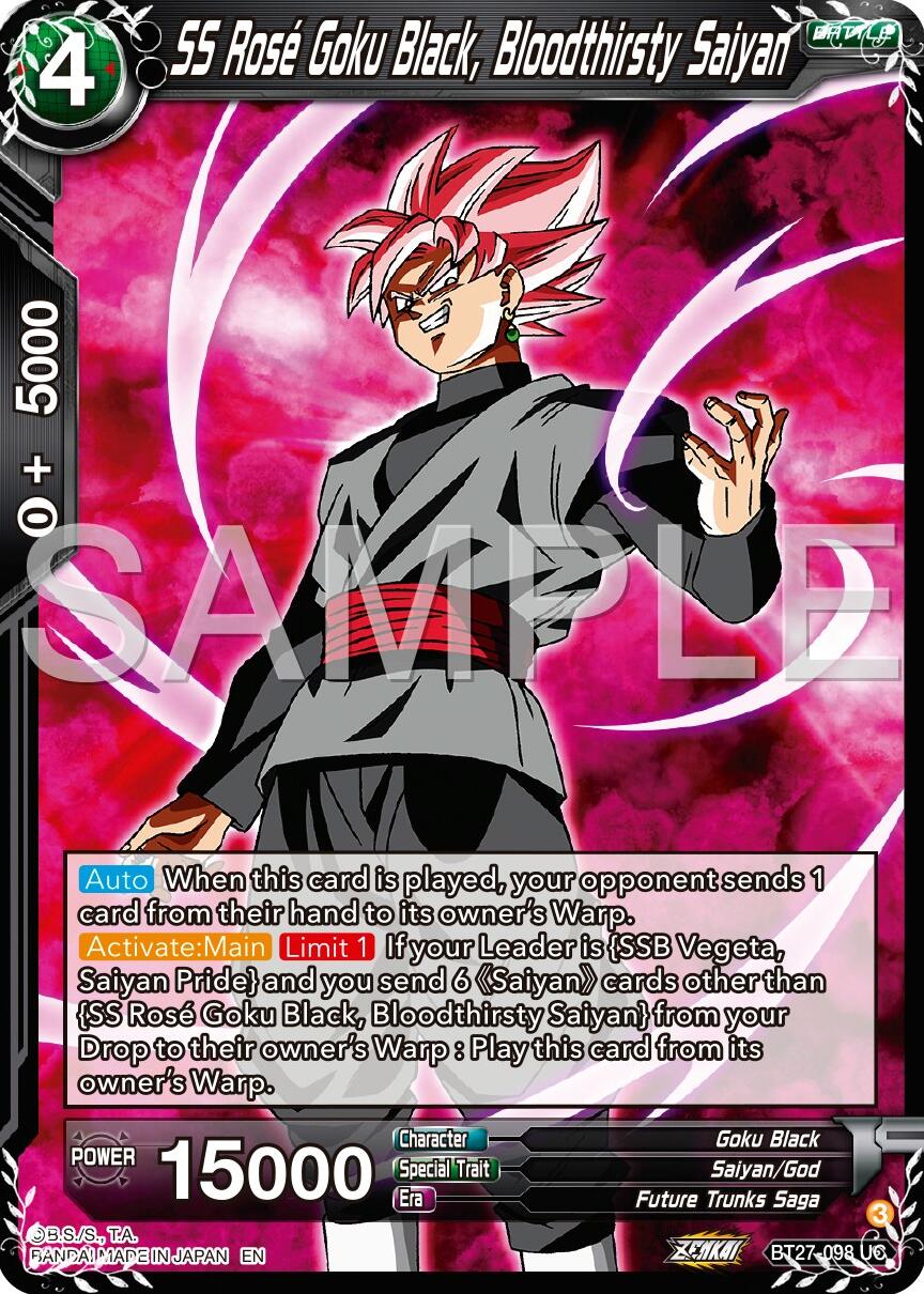 SS Rose Goku Black, Bloodthisty Saiyan (BT27-098) [History of Z] | Cracking-Singles