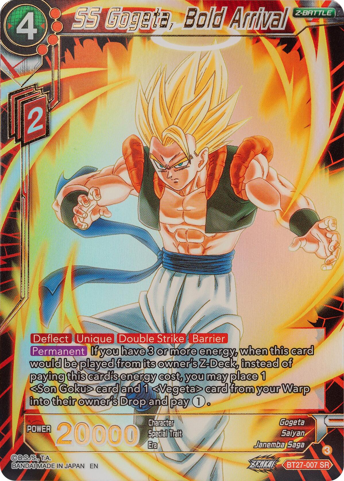 SS Gogeta, Bold Arrival (BT27-007) [History of Z] | Cracking-Singles