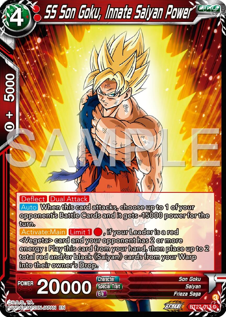 SS Son Goku, Innate Saiyan Power (BT27-013) [History of Z] | Cracking-Singles