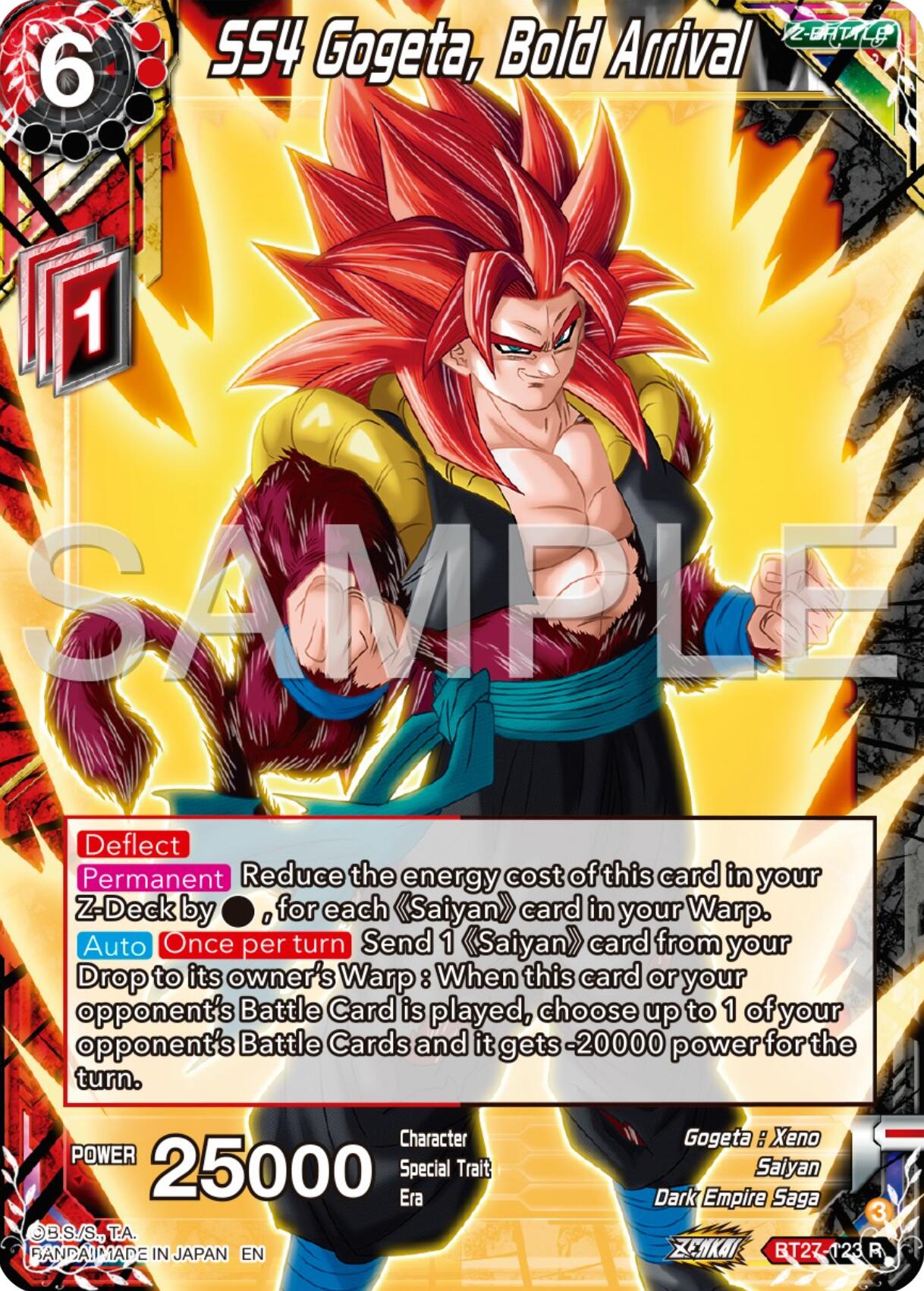 SS4 Gogeta, Bold Arrival (BT27-123) [History of Z] | Cracking-Singles