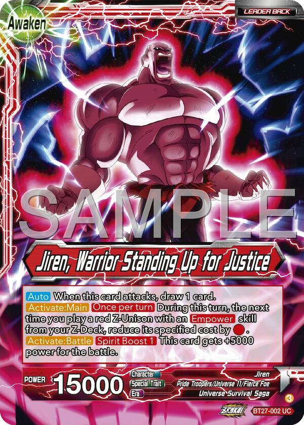 Jiren // Jiren, Warrior Standing Up for Justice (BT27-002) [History of Z] | Cracking-Singles