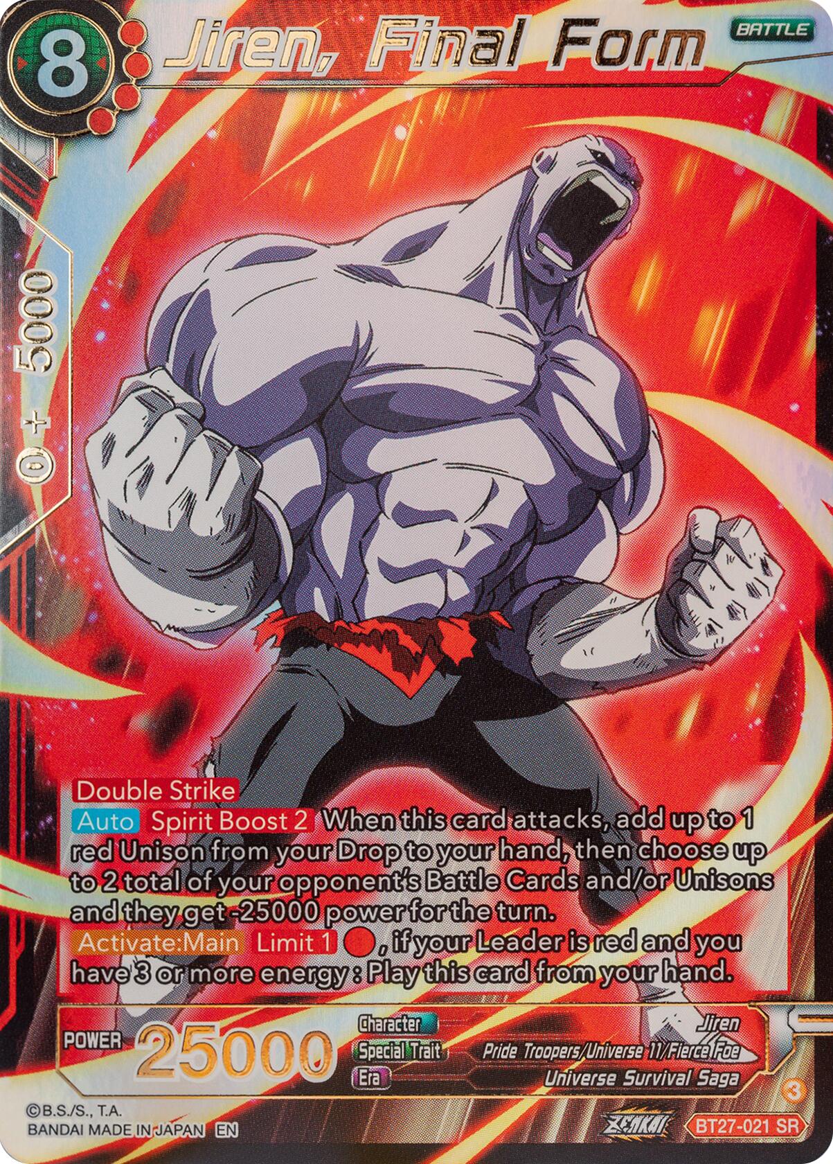 Jiren, Final Form (BT27-021) [History of Z] | Cracking-Singles