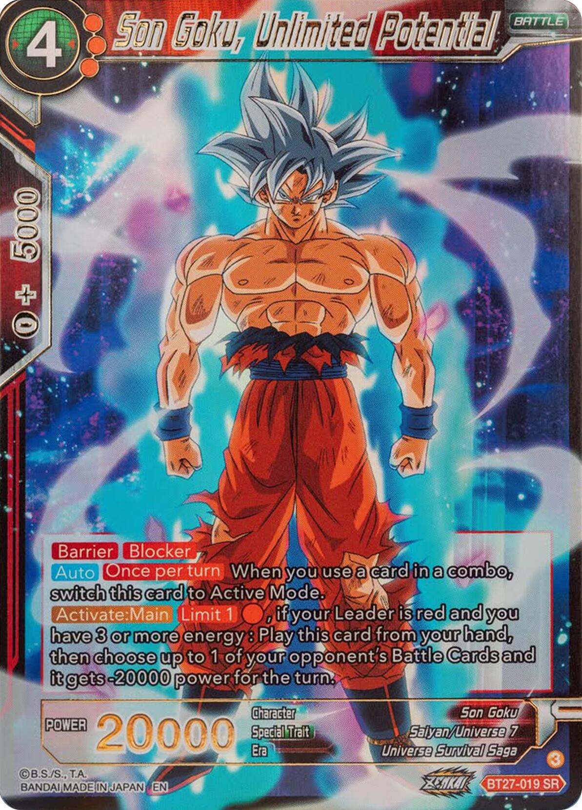 Son Goku, Unlimited Potential (BT27-019) [History of Z] | Cracking-Singles