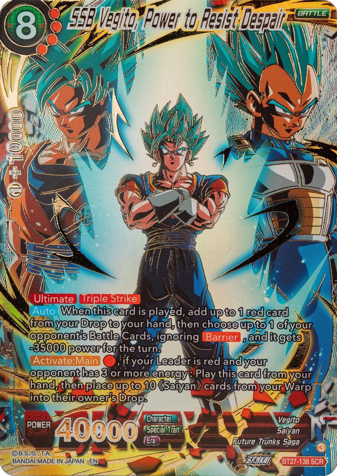 SSB Vegito, Power to Resist Despair (BT27-138) [History of Z] | Cracking-Singles