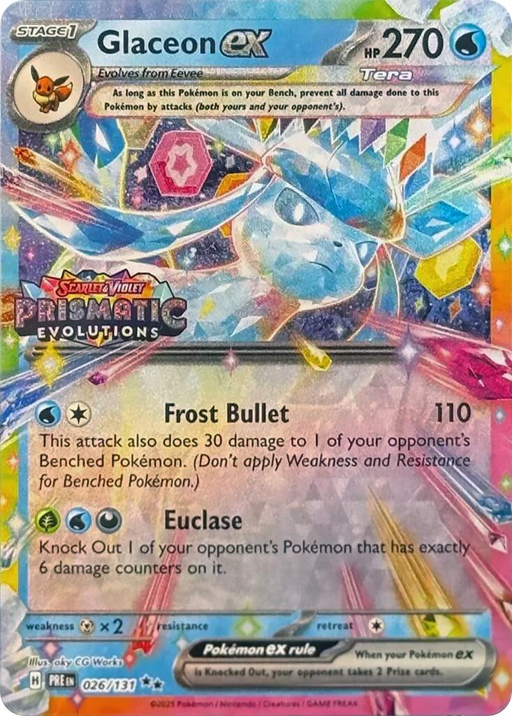 Glaceon ex (026/131) (Prismatic Evolutions Stamp) [Scarlet & Violet: Prismatic Evolutions] | Cracking-Singles