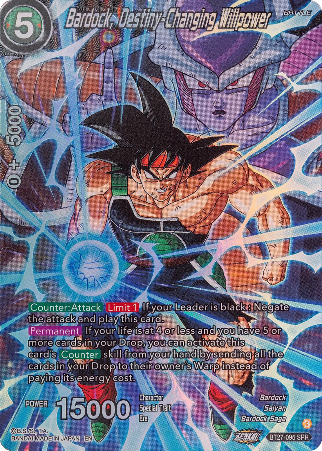 Bardock, Destiny-Changing Willpower (SPR) (BT27-095) [History of Z] | Cracking-Singles