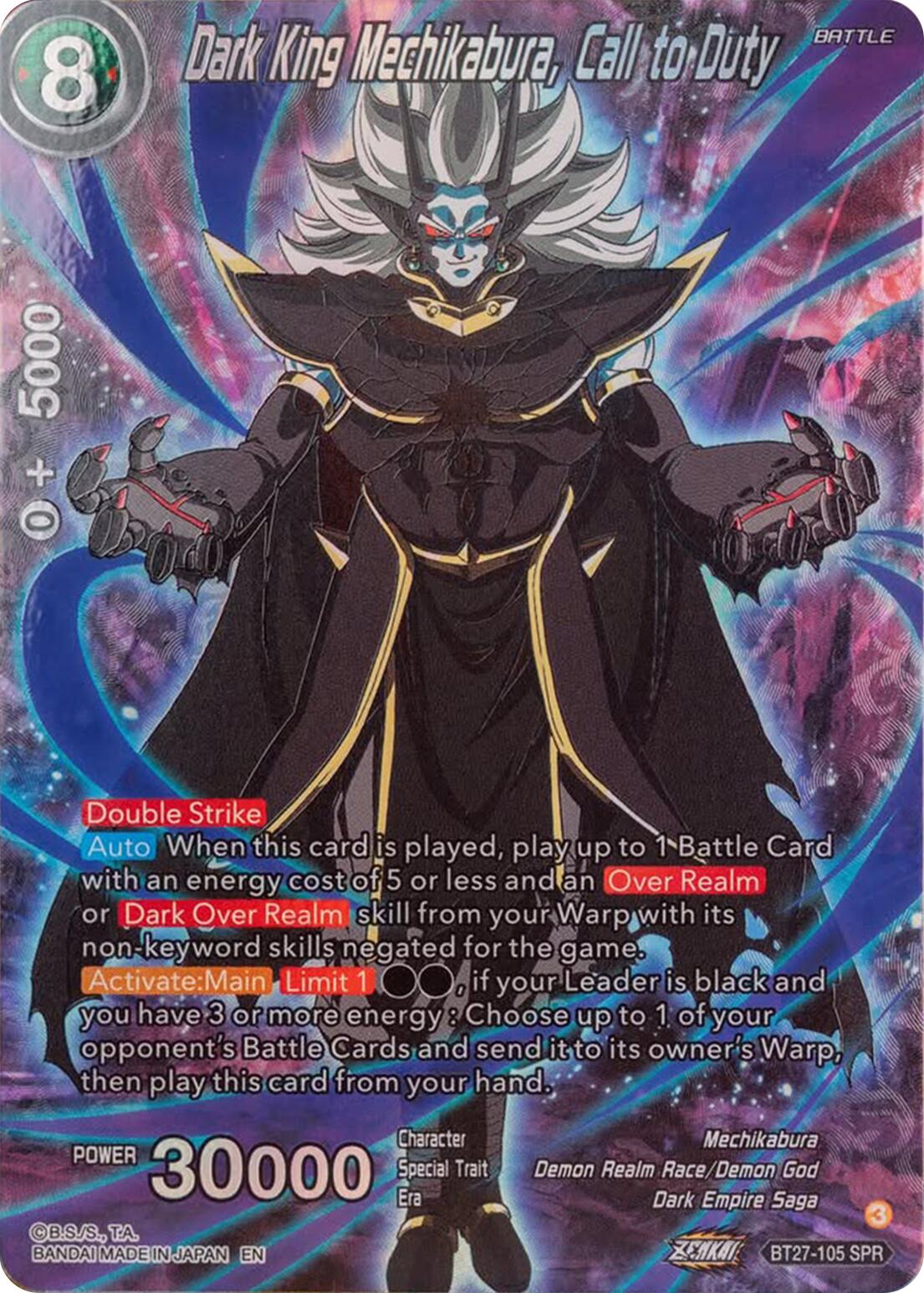 Dark King Mechikabura, Call to Duty (SPR) (BT27-105) [History of Z] | Cracking-Singles