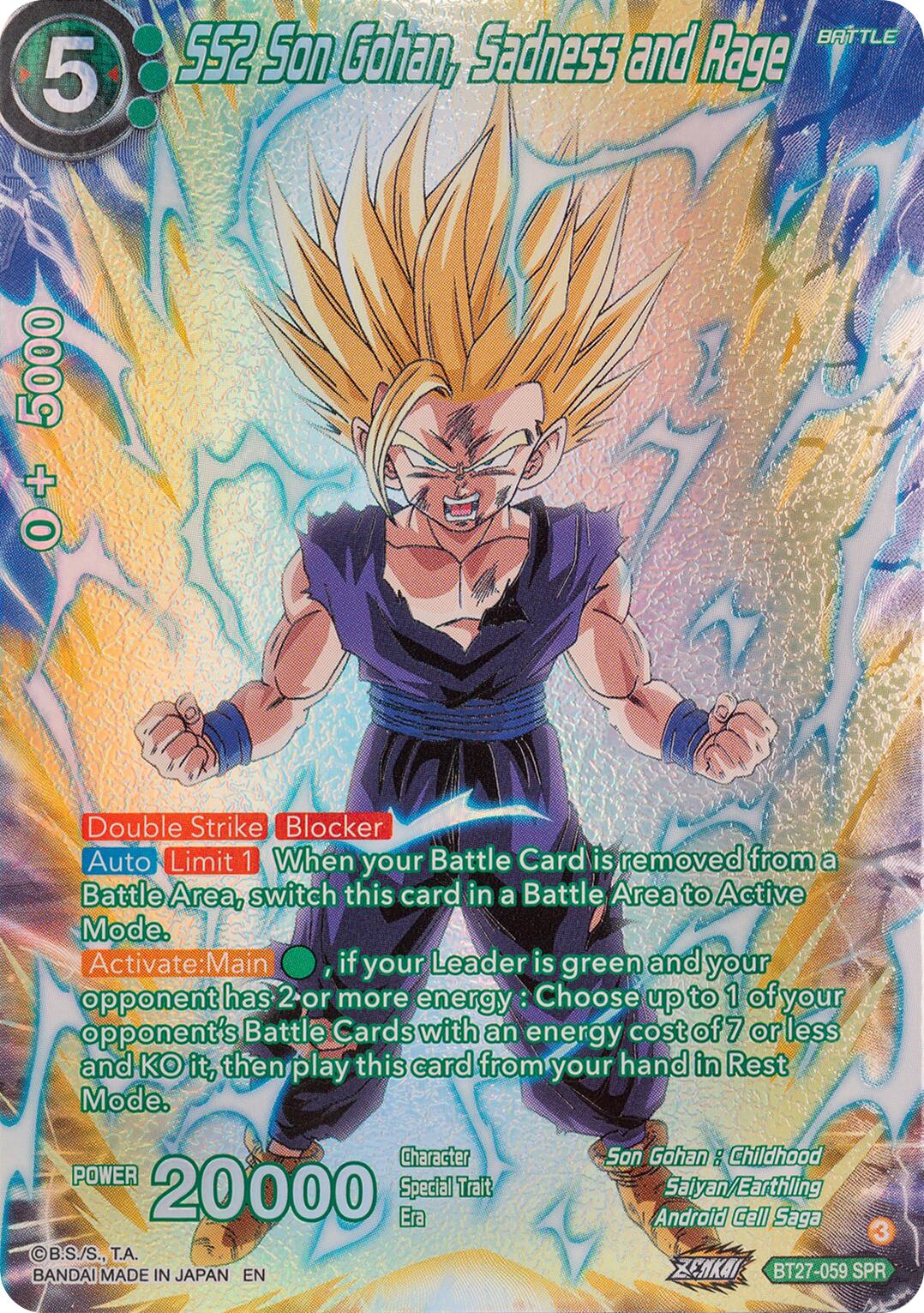 SS2 Son Gohan, Sadness and Rage (SPR) (BT27-059) [History of Z] | Cracking-Singles