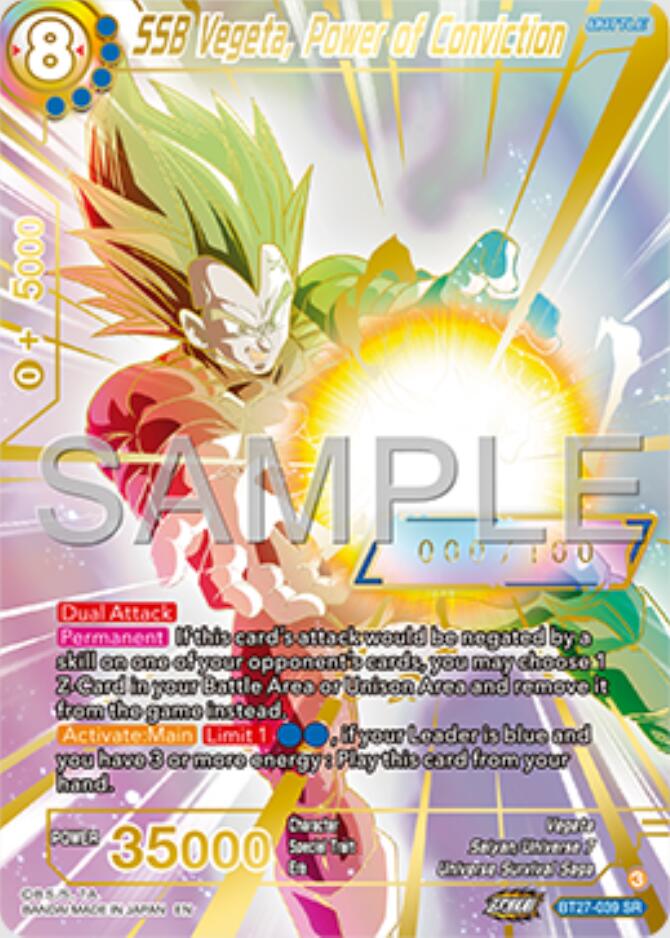 SSB Vegeta, Power of Conviction (Serial Numbered) (BT27-039) [History of Z] | Cracking-Singles