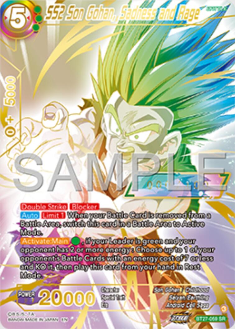 SS2 Son Gohan, Sadness and Rage (Serial Numbered) (BT27-059) [History of Z] | Cracking-Singles