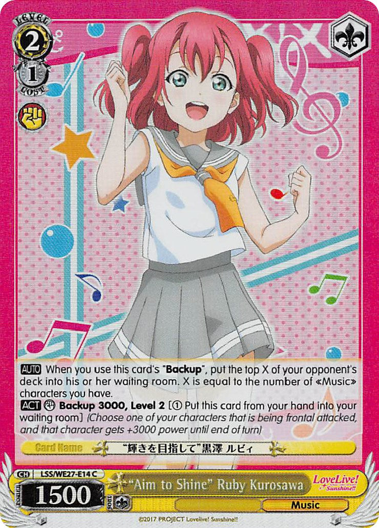 "Aim to Shine" Ruby Kurosawa (LSS/WE27-E14 C) (Parallel Foil) [Love Live! Sunshine!! Extra Booster] | Cracking-Singles