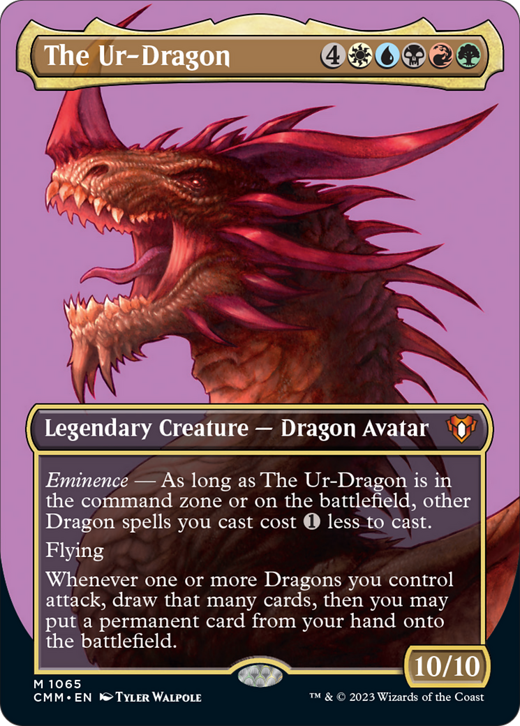 The Ur-Dragon (Borderless Textured Foil Frame Break) [Commander Masters] | Cracking-Singles