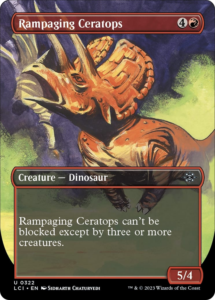 Rampaging Ceratops (Borderless) [The Lost Caverns of Ixalan] | Cracking-Singles