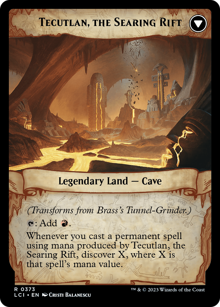 Brass's Tunnel-Grinder // Tecutlan, The Searing Rift (Extended Art) [The Lost Caverns of Ixalan] | Cracking-Singles