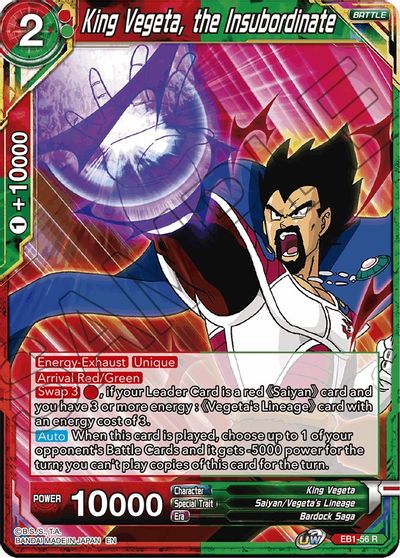 King Vegeta, the Insubordinate (EB1-56) [Battle Evolution Booster] | Cracking-Singles