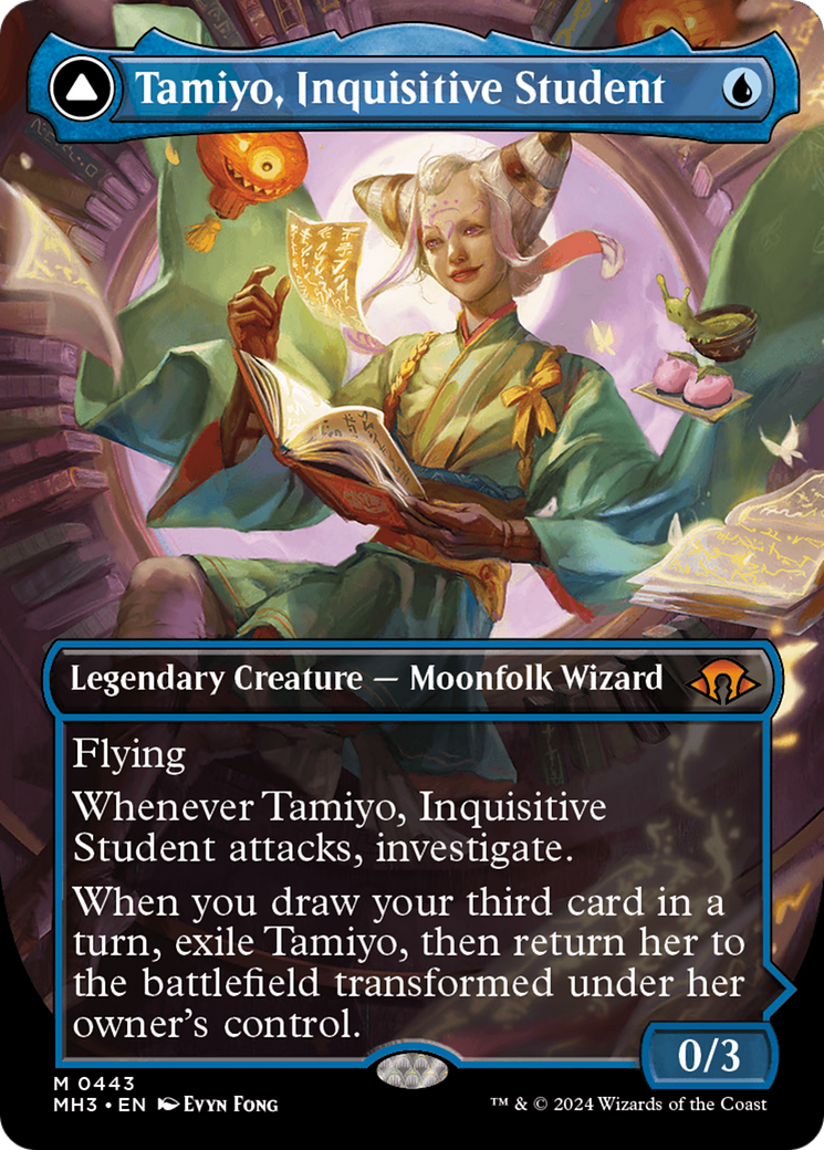 Tamiyo, Inquisitive Student // Tamiyo, Seasoned Scholar (Borderless) [Modern Horizons 3] | Cracking-Singles