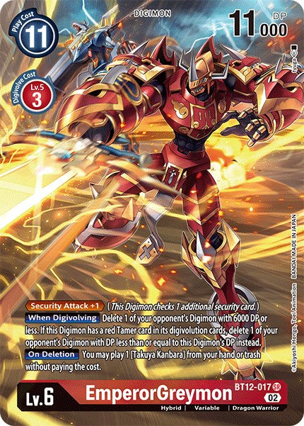 EmperorGreymon [BT12-017] (Alternate Art) [Across Time] | Cracking-Singles