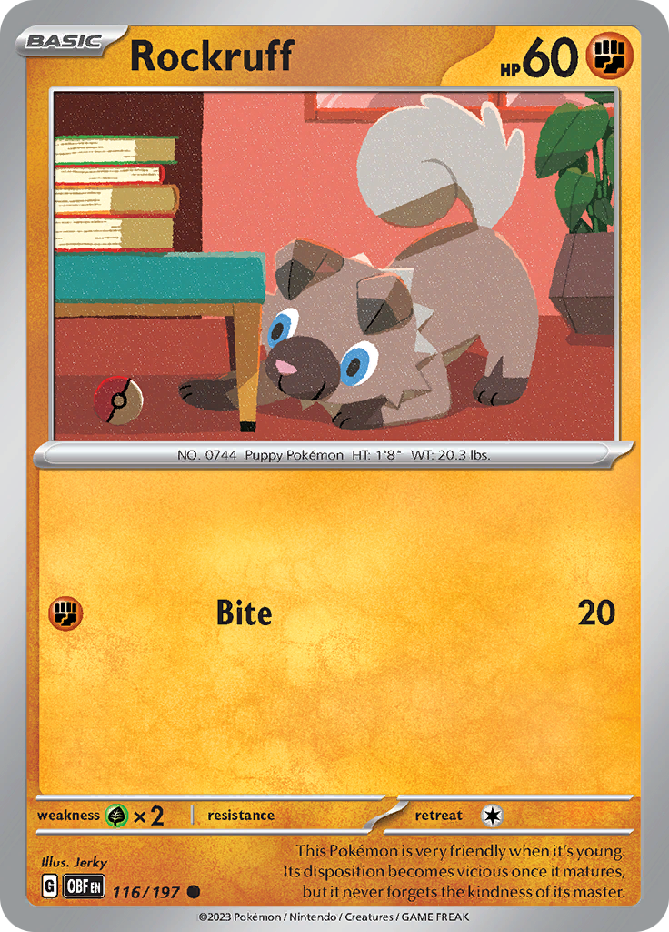 Rockruff (116/197) [Scarlet & Violet: Obsidian Flames] | Cracking-Singles