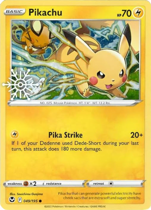 Pikachu (049/195) (Holiday Calendar) [Sword & Shield: Silver Tempest] | Cracking-Singles