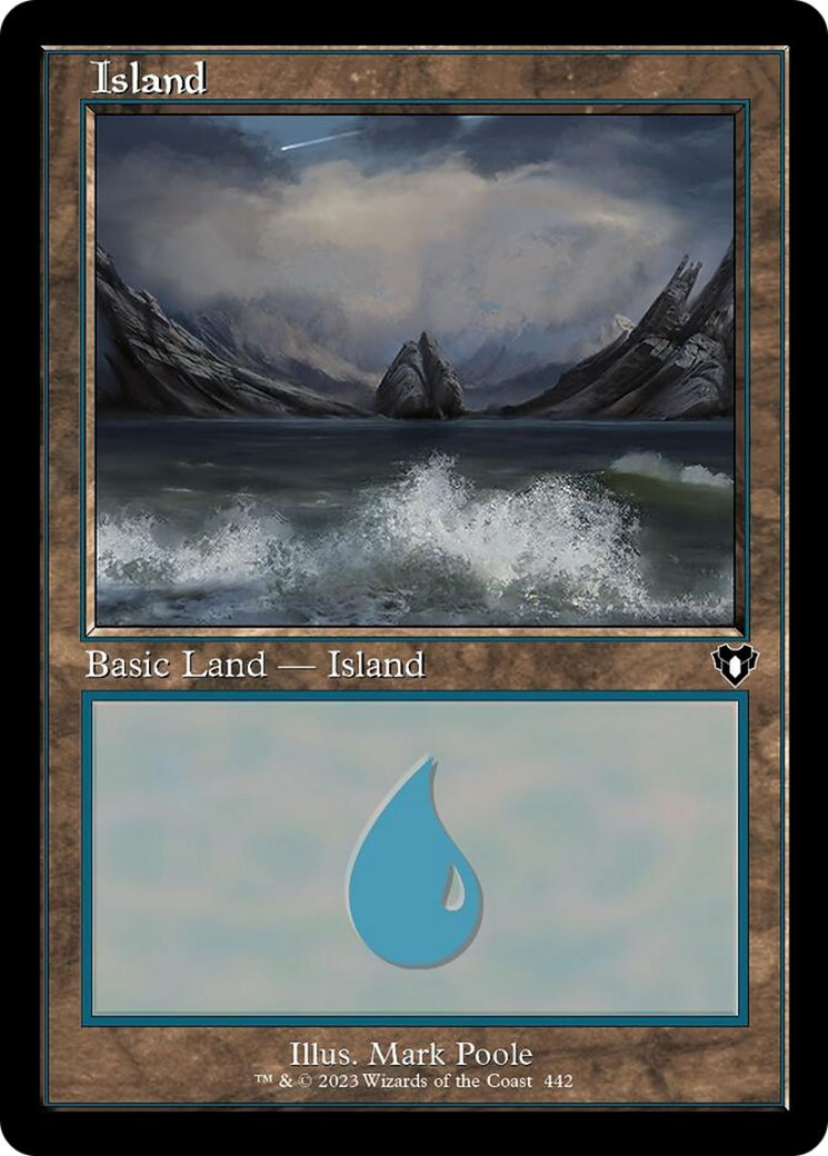 Island (442) (Retro) [Commander Masters] | Cracking-Singles