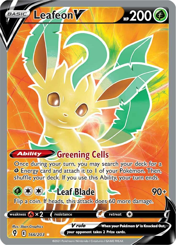 Leafeon V (166/203) [Sword & Shield: Evolving Skies] | Cracking-Singles