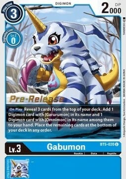 Gabumon [BT5-020] [Battle of Omni Pre-Release Promos] | Cracking-Singles