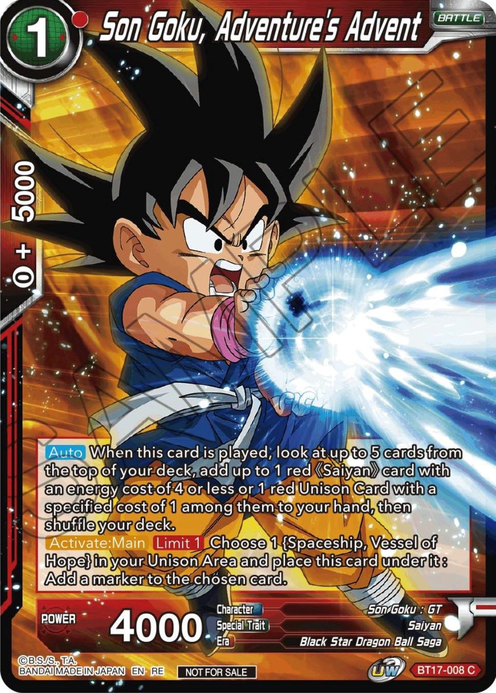 Son Goku, Adventure's Advent (Championship Selection Pack 2023 Vol.1) (BT17-008) [Tournament Promotion Cards] | Cracking-Singles