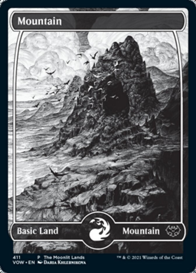 Mountain (The Moonlit Lands) (Foil Etched) [Innistrad: Crimson Vow Promos] | Cracking-Singles