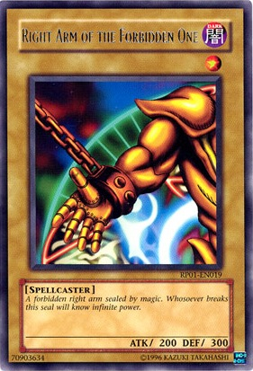 Right Arm of the Forbidden One [RP01-EN019] Rare | Cracking-Singles