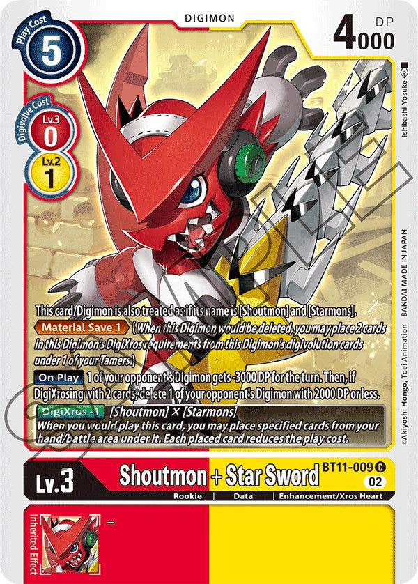 Shoutmon + Star Sword [BT11-009] [Dimensional Phase] | Cracking-Singles