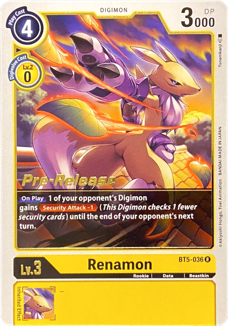 Renamon [BT5-036] [Battle of Omni Pre-Release Promos] | Cracking-Singles