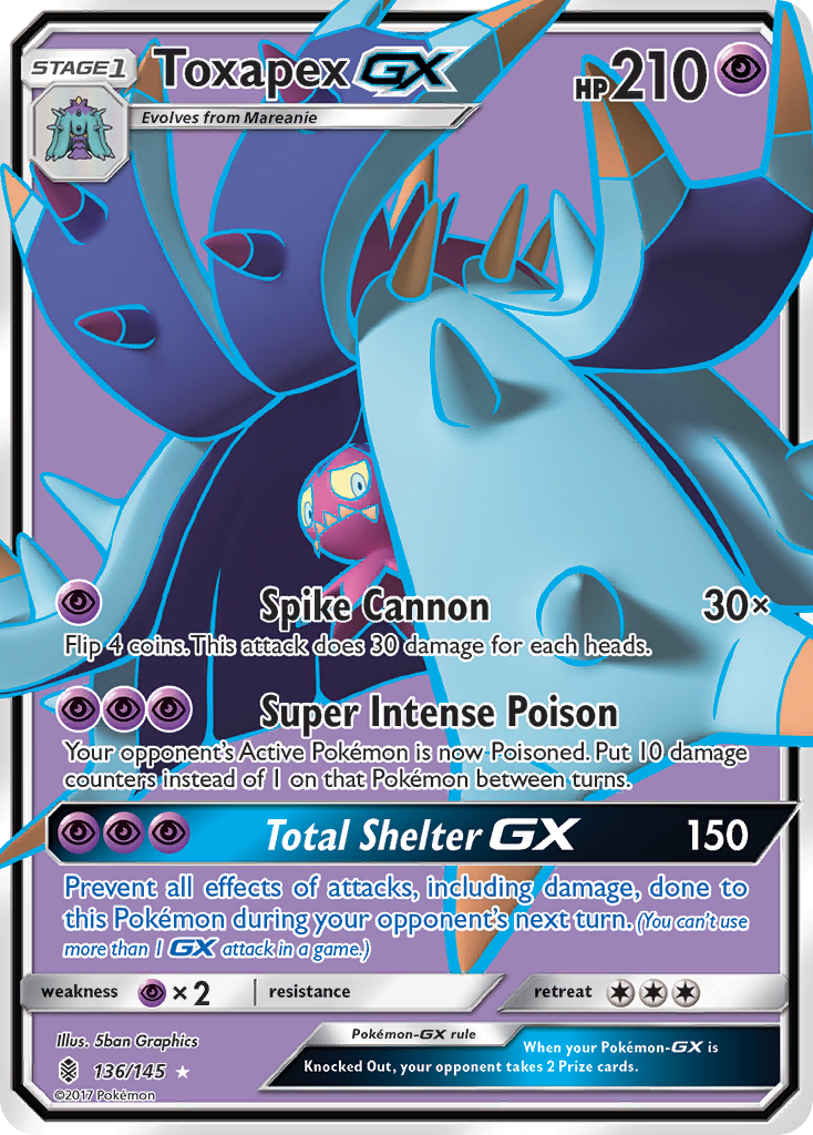 Toxapex GX (136/145) [Sun & Moon: Guardians Rising] | Cracking-Singles