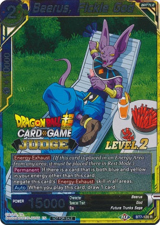 Beerus, Fickle God (Level 2) (BT7-120) [Judge Promotion Cards] | Cracking-Singles