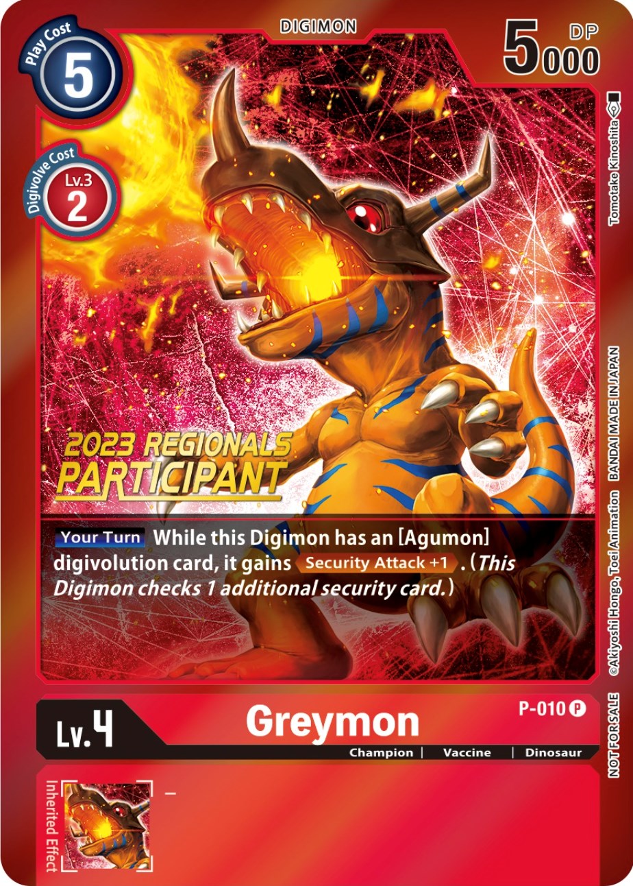 Greymon [P-010] (2023 Regionals Participant) [Promotional Cards] | Cracking-Singles