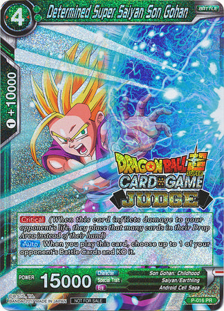 Determined Super Saiyan Son Gohan (P-016) [Judge Promotion Cards] | Cracking-Singles