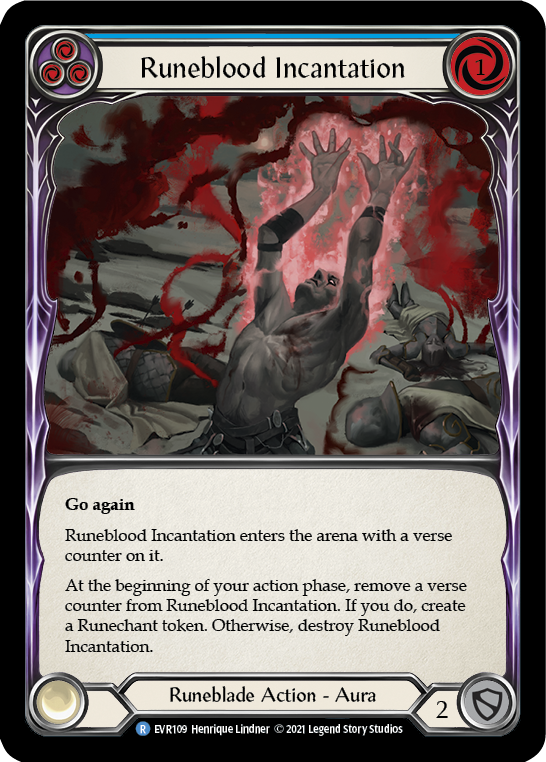 Runeblood Incantation (Blue) [EVR109] (Everfest)  1st Edition Rainbow Foil | Cracking-Singles