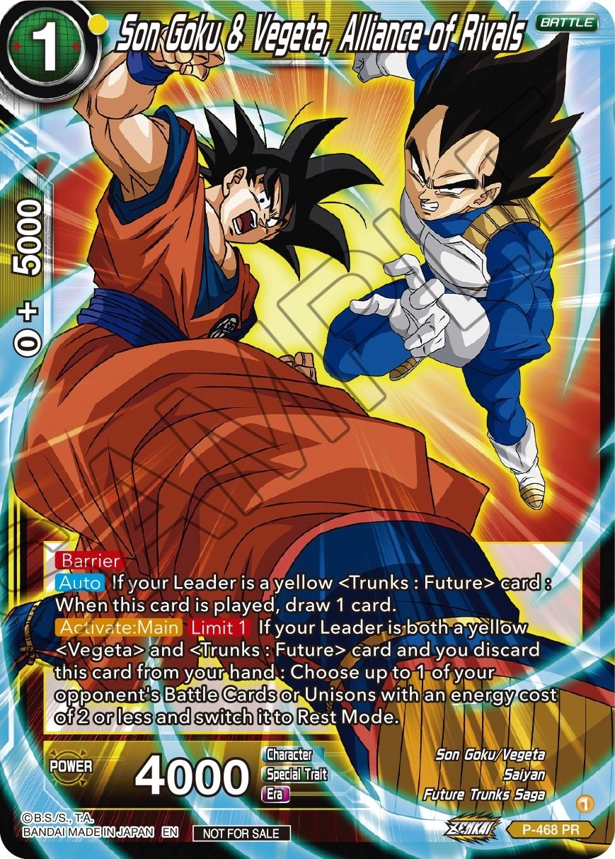 Son Goku & Vegeta, Alliance of Rivals (Z03 Dash Pack) (P-468) [Promotion Cards] | Cracking-Singles