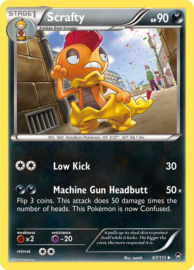 Scrafty (67/111) [XY: Furious Fists] | Cracking-Singles