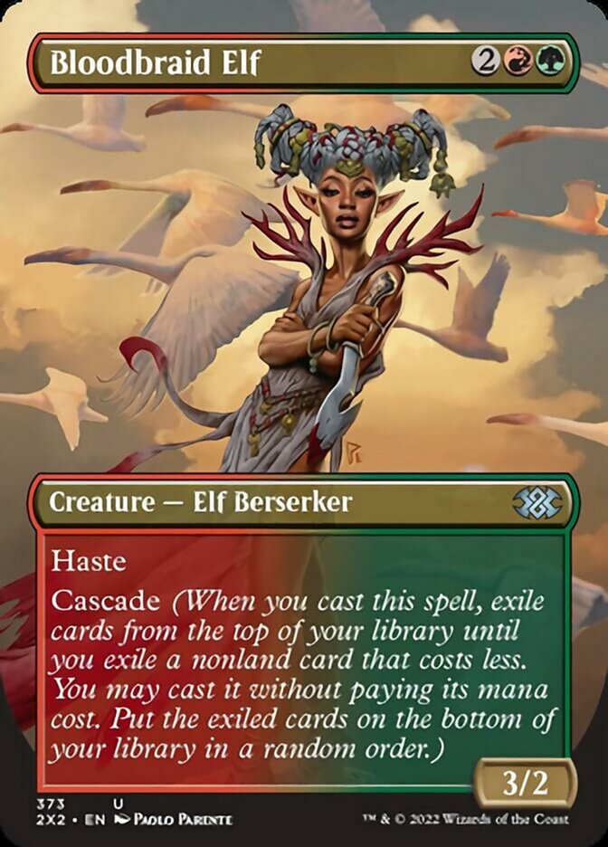 Bloodbraid Elf (Borderless Alternate Art) [Double Masters 2022] | Cracking-Singles