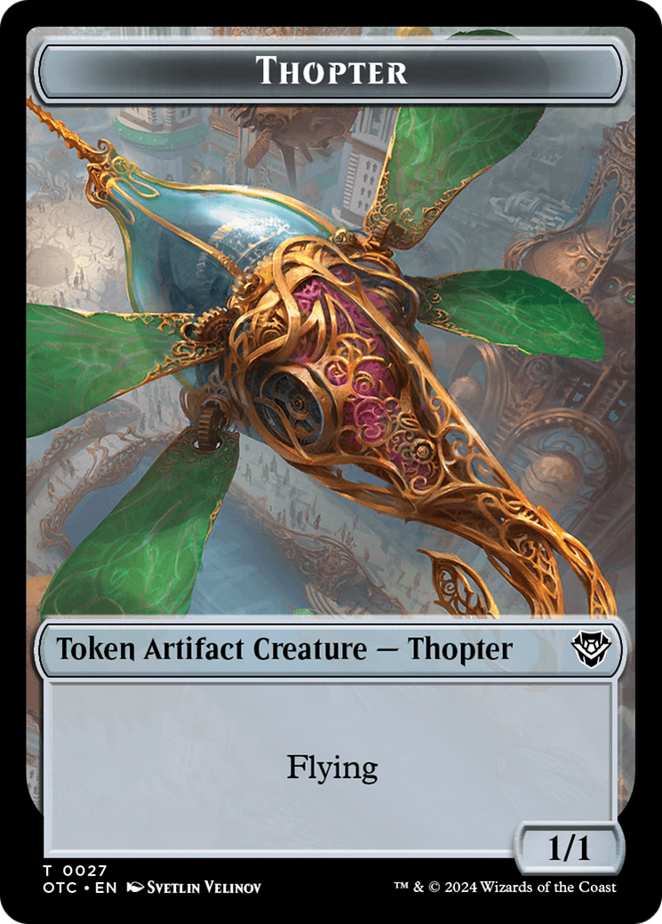 Thopter // Treasure Double-Sided Token [Outlaws of Thunder Junction Commander Tokens] | Cracking-Singles