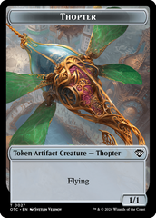 Thopter // Manifest Double-Sided Token [Outlaws of Thunder Junction Commander Tokens] | Cracking-Singles