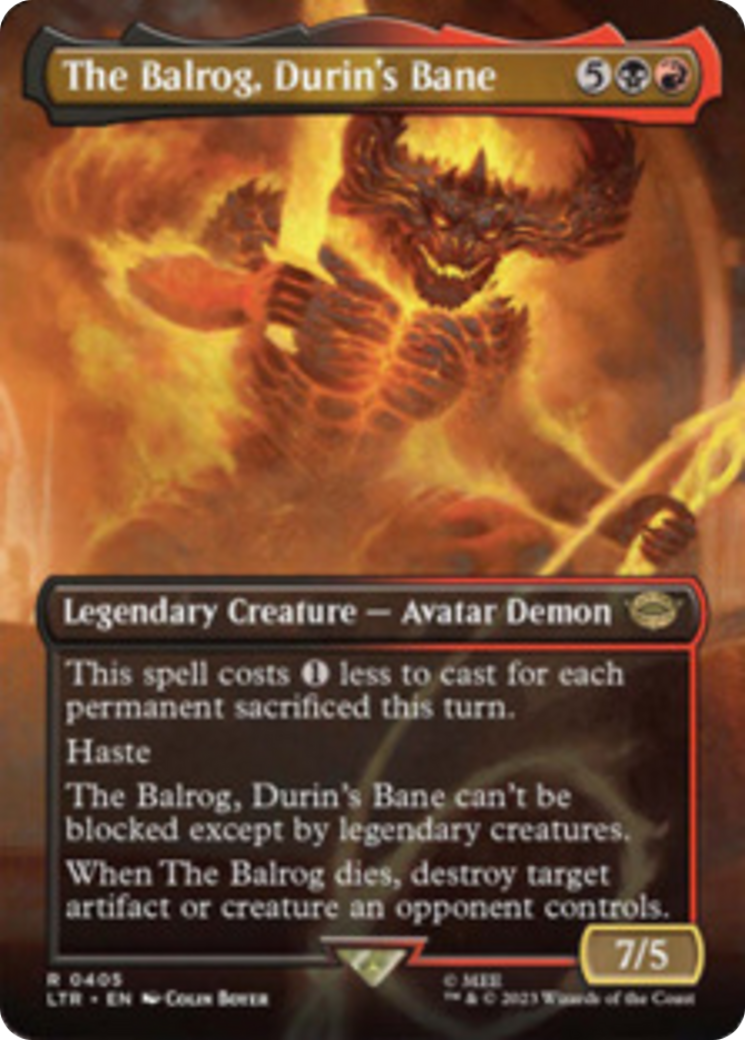 The Balrog, Durin's Bane (Borderless Alternate Art) [The Lord of the Rings: Tales of Middle-Earth] | Cracking-Singles