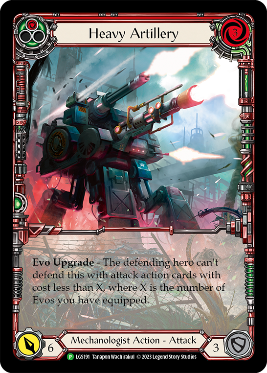 Heavy Artillery (Red) [LGS191] (Promo)  Rainbow Foil | Cracking-Singles