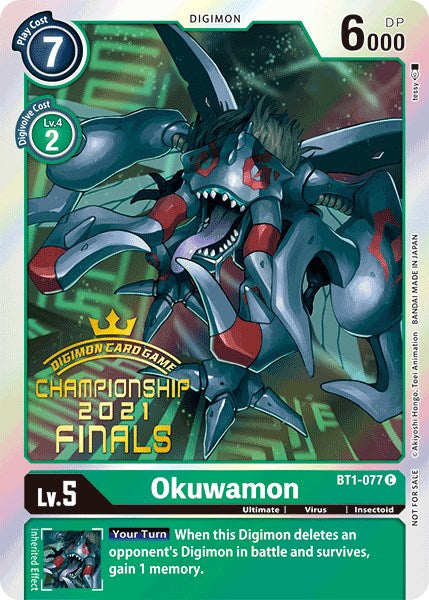 Okuwamon [BT1-077] (2021 Championship Finals Event Pack Alt-Art Gold Stamp Set) [Release Special Booster Promos] | Cracking-Singles