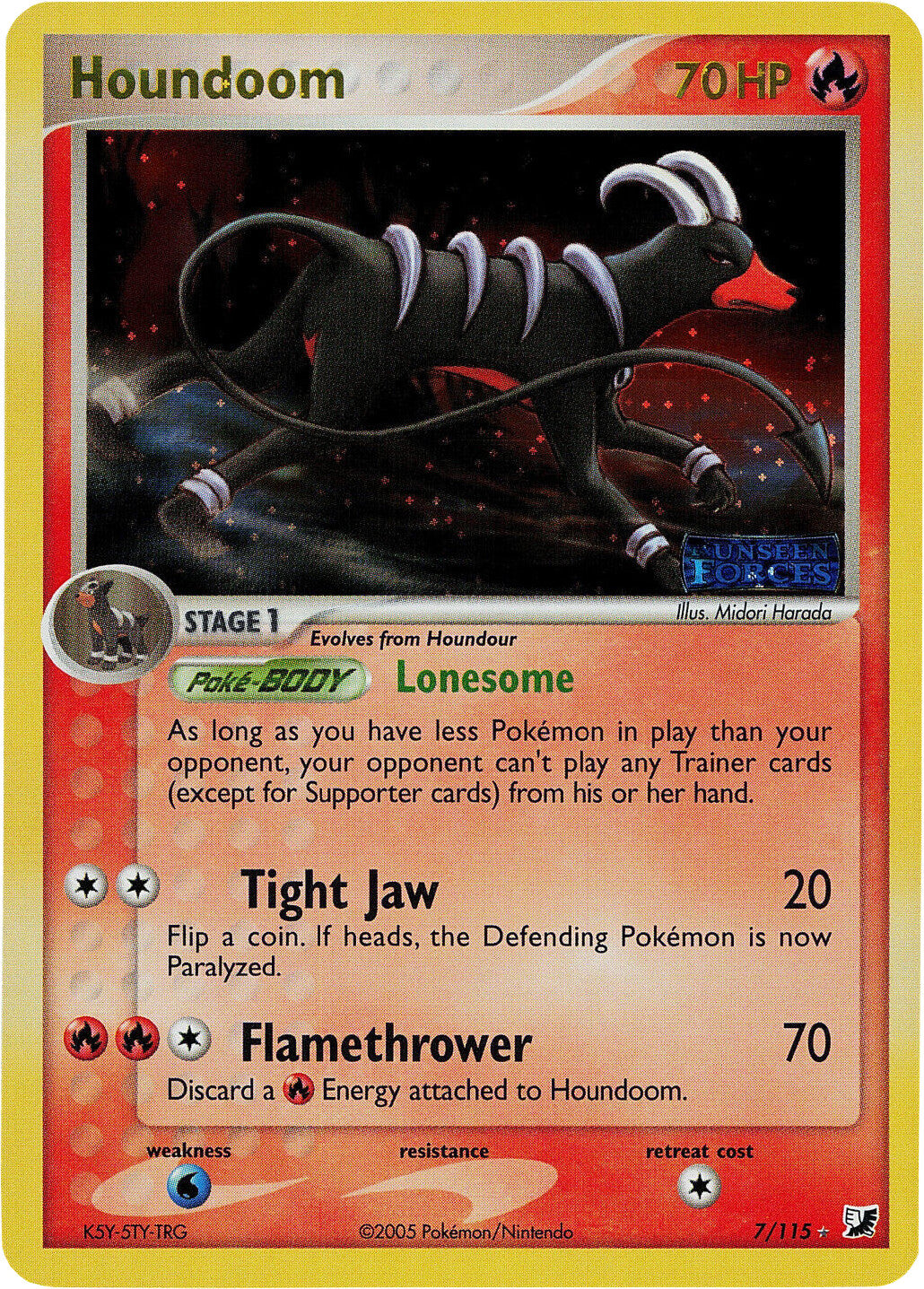 Houndoom (7/115) (Stamped) [EX: Unseen Forces] | Cracking-Singles