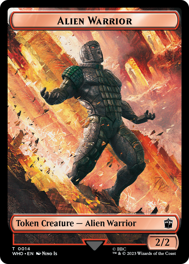 Alien Rhino // Alien Warrior Double-Sided Token [Doctor Who Tokens] | Cracking-Singles