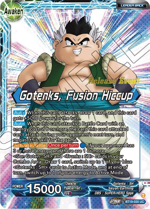 Son Goten & Trunks // Gotenks, Fusion Hiccup (Fighter's Ambition Holiday Pack) (BT19-035) [Tournament Promotion Cards] | Cracking-Singles