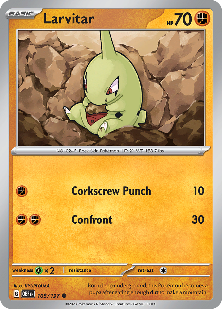 Larvitar (105/197) [Scarlet & Violet: Obsidian Flames] | Cracking-Singles