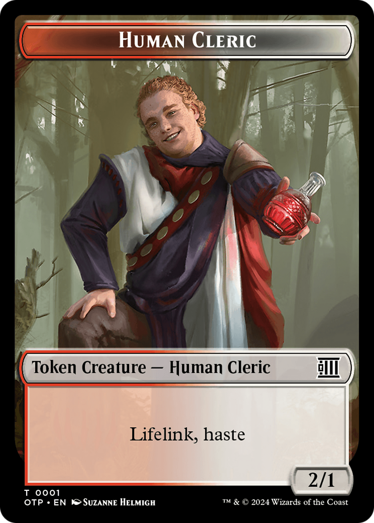 Human Cleric Token [Outlaws of Thunder Junction: Breaking News Tokens] | Cracking-Singles